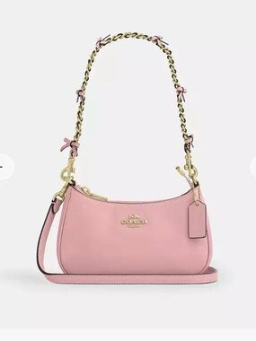 NWT Sold Out!  COACH Soft Pink Teri Mini Crossbody Bag with Bows